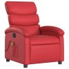 Poltrona de massagens reclinável couro artificial vermelho - Image 3