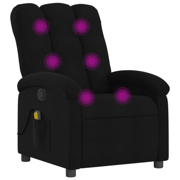 Poltrona de massagens reclinável tecido preto - Image 2