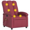 Poltrona de massagens reclinável tecido vermelho tinto - Image 2