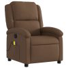 Poltrona de massagens reclinável tecido castanho - Image 3
