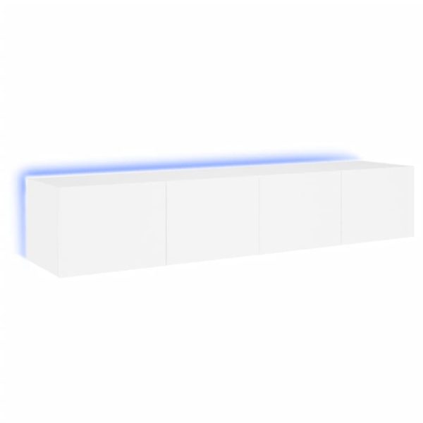 Móveis de parede p/ TV com luzes LED 2 pcs 80x35x31 cm branco - Image 2