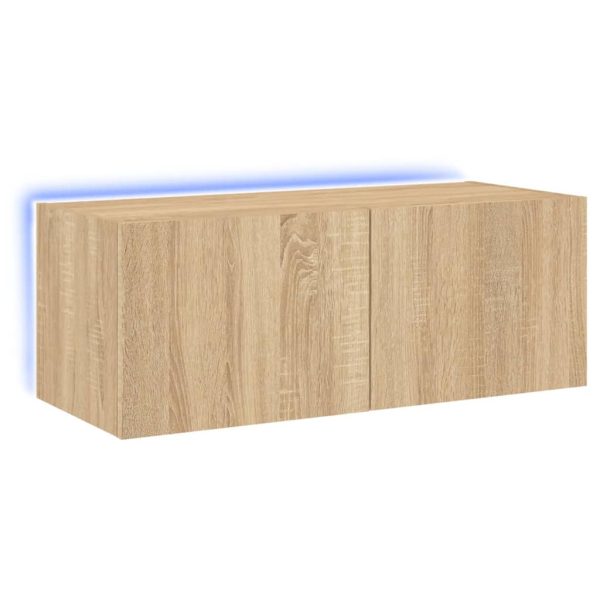 Móvel de parede p/ TV c/ luzes LED 80x35x31 cm carvalho sonoma - Image 2
