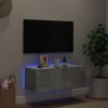 Móvel de parede p/ TV c/ luzes LED 80x35x31 cm cinza cimento - Image 3