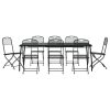9 pcs conjunto de jantar para jardim rede de metal antracite - Image 2