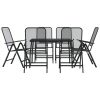 7 pcs conjunto de jantar para jardim rede de metal antracite - Image 2