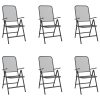 7 pcs conjunto de jantar para jardim rede de metal antracite - Image 3