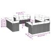 13 pcs conjunto de sofás p/ jardim com almofadões vime PE bege - Image 3