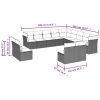 13 pcs conjunto de sofás de jardim com almofadões vime PE preto - Image 3