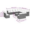 14 pcs conjunto de sofás p/ jardim com almofadões vime PE bege - Image 3