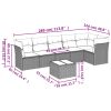 7 pcs conjunto de sofás p/ jardim c/ almofadões vime PE preto - Image 3