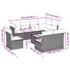 9 pcs conjunto de sofás p/ jardim c/ almofadões vime PE preto - Image 3