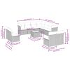 12 pcs conjunto de sofás de jardim c/ almofadões vime PE preto - Image 3