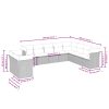 10 pcs conjunto de sofás p/ jardim com almofadões vime PE bege - Image 3
