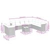 11 pcs conjunto sofás de jardim c/ almofadões vime PE bege - Image 3