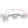 11 pcs conjunto sofás de jardim c/ almofadões vime PE cinzento - Image 3
