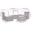 7 pcs conjunto de sofás p/ jardim c/ almofadões vime PE preto - Image 3