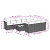 11 pcs conjunto sofás de jardim c/ almofadões vime PE preto - Image 3