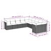 10 pcs conjunto de sofás p/ jardim com almofadões vime PE bege - Image 3