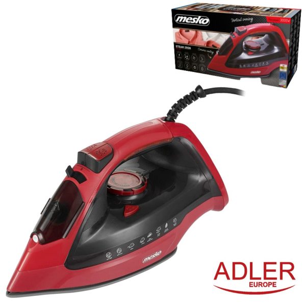 PLANCHA DE VAPOR MESKO 3000W 400ML SUELA CERAMICA  (ADLER)
