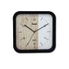RELOJ DE PARED SAMI CUADRADO NEGRO ESFERA MADERA/BLANCO