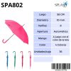 PARAGUAS SPLASH SRA LARGO ANTIVIENTO LISO COLORES MANGO COL