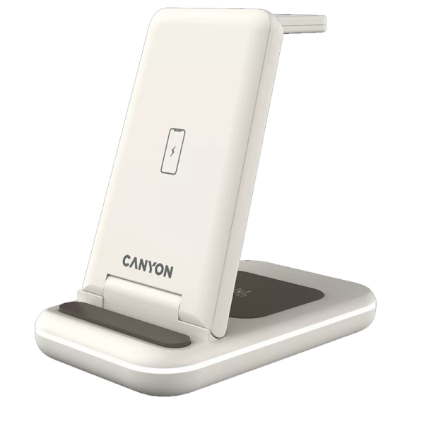 CANYON CARGADOR INALÁMBRICO PLEGABLE WS-304 15W 2EN1 VAINILLA
