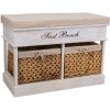 BANQUETA DE MADERA Y 2 CAJONES