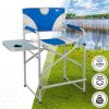 SILLA PLEGABLE XL DE DIRECTOR ACERO CON BOLSILLO Y MESITA AUXILIAR 58X57X103CM - Image 2