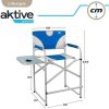 SILLA PLEGABLE XL DE DIRECTOR ACERO CON BOLSILLO Y MESITA AUXILIAR 58X57X103CM - Image 3