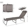 TUMBONA PLEGABLE CON PARASOL TEXTILENO GRIS AKTIVE 193X53X30/75 CM - Image 2