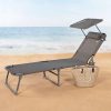 TUMBONA PLEGABLE CON PARASOL TEXTILENO GRIS AKTIVE 193X53X30/75 CM - Image 3