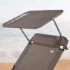 TUMBONA PLEGABLE CON PARASOL TEXTILENO GRIS AKTIVE 193X53X30/75 CM - Image 5