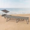 TUMBONA PLEGABLE CON PARASOL TEXTILENO GRIS AKTIVE 193X53X30/75 CM - Image 6