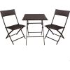 CONJUNTO DE MESA CUADRADA PLEGABLE (60X72 CM) + 2 SILLAS DE RATÁN (44X83,5 CM) AKTIVE