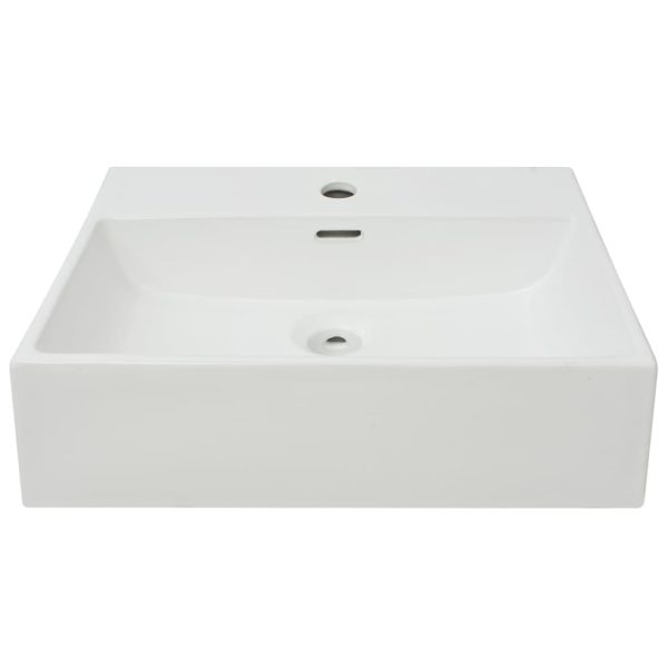 Lavatório + abertura torneira branco cerâmica 51,5x38,5x15cm - Image 2