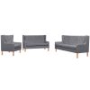 Conjunto de sofás 3 pcs tecido cinzento