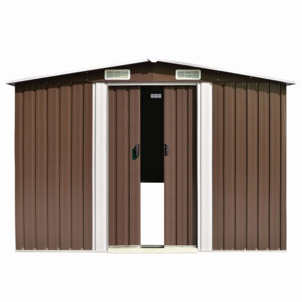 Abrigo de jardim 257x580x181 cm metal castanho - Image 2