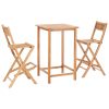 3 pcs conjunto de bar em madeira de teca maciça