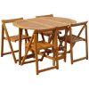 Conjunto de jantar dobrável p/ exterior 5 pcs acácia maciça - Image 2