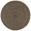 Tapete artesanal em juta com design em espiral preto 120 cm