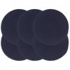 Individuais mesa 6 pcs algodão liso 38 cm redondo azul-marinho