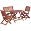Conjunto jantar ext. infantil 4 pcs madeira de eucalipto maciça