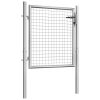 Portão de jardim em aço galvanizado 105x125 cm prateado - Image 2