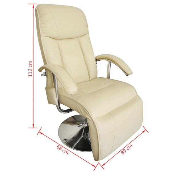 Cadeira de massagens couro artificial branco nata - Image 3