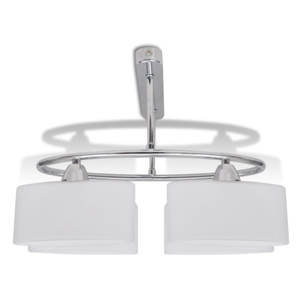 Lâmpada de teto com vidro de sombras em forma oval para 4 E14 Bulbos - Image 2