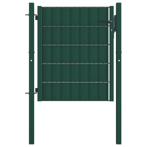 Portão de cerca 100x81 cm PVC e aço verde