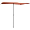 Guarda-sol de jardim com poste de alumínio 2x1,5 m terracota - Image 2