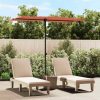 Guarda-sol de jardim com poste de alumínio 2x1,5 m terracota