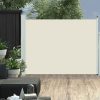 Toldo lateral retrátil para pátio 140x500 cm creme