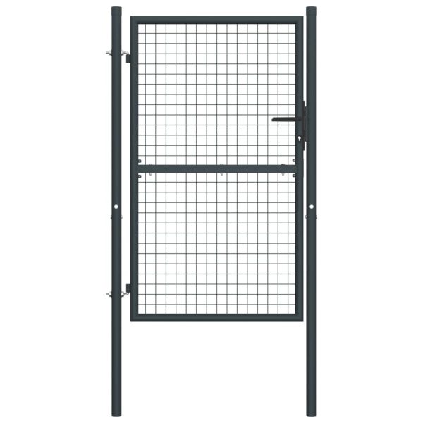 Portão de jardim em rede aço galvanizado 100x225 cm cinzento